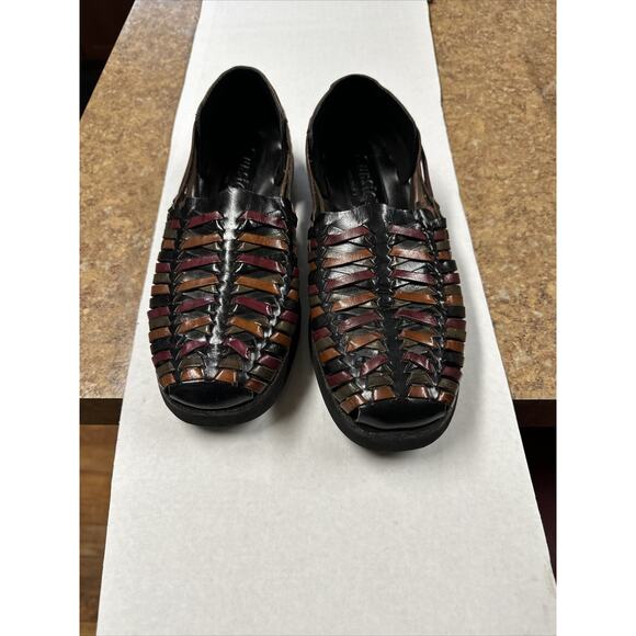 Sunsteps Multicolor Leather Slip-On Sandals - Size 8 - Great Condition - Picture 1 of 5